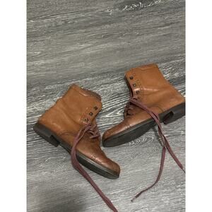 Tod's brown‎ leather lace boots size 37.5 women's US Size 7.5